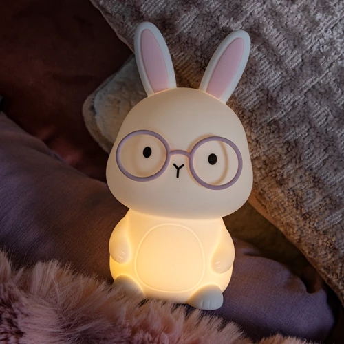 Lucide PINCHA RABBIT - Rechargeable Table lamp Children - Battery pack- LED 3 StepDim - Rgb - White | Essential - atmosphere 1